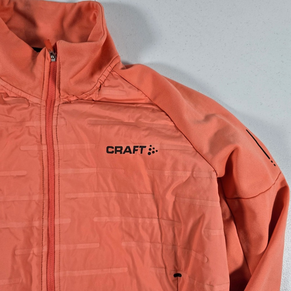 Craft Sportswear Women M Coral Orange Hybrid Full Zip Running Jacket 1907697 - Picture 2 of 8